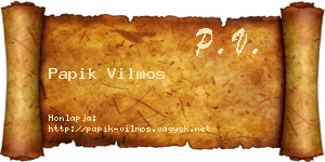 Papik Vilmos névjegykártya
